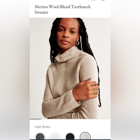 Abercrombie Merino Wool Turtleneck NWT - Picture 3 of 7